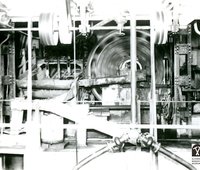 Interiér banskej budovy šachty František, bubnový mlyn a triedič, autor: F. Mareš (neg: 520)/Interior of František shaft mine building, drum mill and sorter, author: F. Mareš (neg: 520)